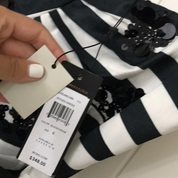 BCBG black and white stripe sequin details. Size 6 - Picture 4 of 7